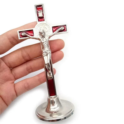 Cross Crucifix Stand Christ Catholic Jesus Statue Figurine Religious Prayer Church Decoration Car Home Chapel Decor - Timothy's legacy