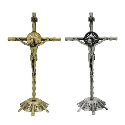 Crucifix Wall Cross Statue Collection Metal Church Crucifix Figurine for Bedroom Thanksgiving Christmas Cabinet Home Decor - Timothy's legacy