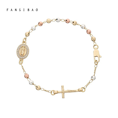 FanSibao Virgin Mary Rosary Bead Bracelet for Women Style Bracelet Fashion Accessories Original Design Bangle Jewelry - Timothy's legacy