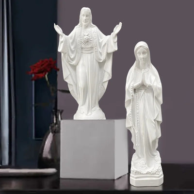 Virgin Mary Statue Catholic Religious Mexico Our Lady of Lourdes Statue Mother God Resin Figurines Desktop Decor Blessed Jesus - Timothy's legacy