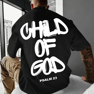 Religious Comfort Psalm 23 Graphic Print Tee Shirt for Men Casual Short Sleeve T-Shirt for Outdoor Activities - Timothy's legacy