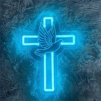 Cross Neon Sign Jesus LED Neon Lights For Easter Party Room Wall Decor Light Bedroom Living Room Neon Night light Wedding Gifts - Timothy's legacy