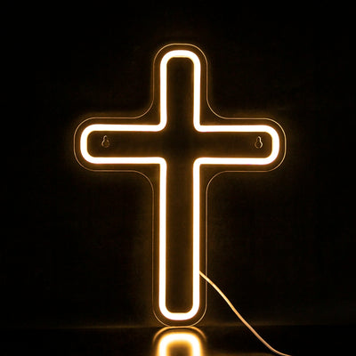 Baptism Cross Neon Sign Led Cross Shaped Light for Baptism Christening Decoration First Communion Good Friday - Timothy's legacy