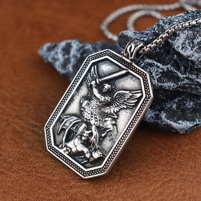 Popular Design Ancient Greek God of War Necklaces Gift Charms Angel Wings Shield Pendant Vintage Male Chain Jewelry Accessories - Timothy's legacy