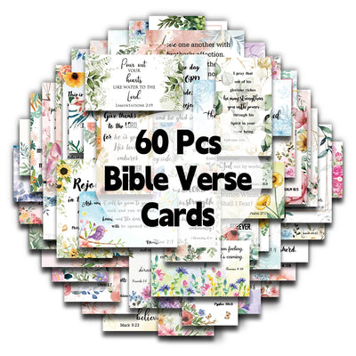 60Pcs Bible Scripture Cards Inspirational Quote Cards Christian Gifts Encouragement Card for Students Friends Bible Verse Cards - Timothy's legacy